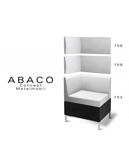 ABACO 752 - correspondance référence banquette et module pour revêtement mural d'angle.