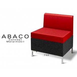 ABACO 750 - Module pour banquette ou fauteuil, assise et dossier rouge.