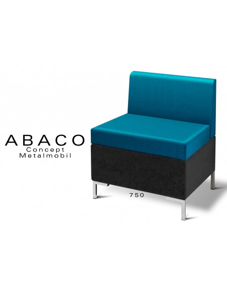 ABACO 750 - Module pour banquette ou fauteuil, assise et dossier bleu.