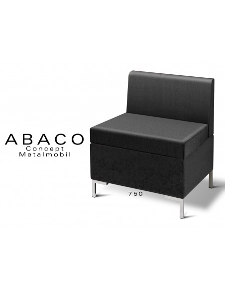 ABACO 750 - Module pour banquette ou fauteuil, assise et dossier noir.