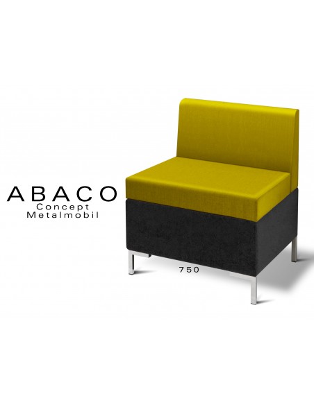 ABACO 750 - Module pour banquette ou fauteuil, assise et dossier vert/jaune.