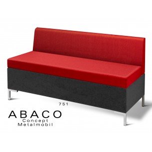 ABACO 751 - Module ou simple banquette, assise et dossier rouge brique.