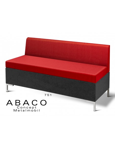 ABACO 751 - Module ou simple banquette, assise et dossier rouge brique.
