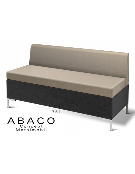ABACO 751 - Module ou simple banquette, assise et dossier beige.