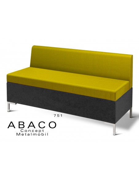 ABACO 751 - Module ou simple banquette, assise et dossier vert/jaune.