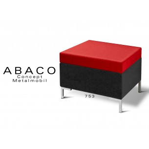 ABACO 753 - Tabouret d'appoint ou module de banquette coussin d'assise rouge