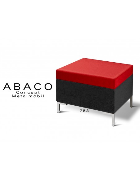 ABACO 753 - Tabouret d'appoint ou module de banquette coussin d'assise rouge
