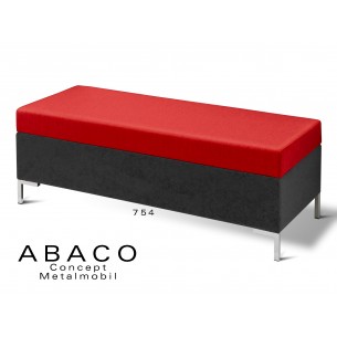 ABACO 754 - Banquette d'appoint ou simple module coussin assise rouge brique.