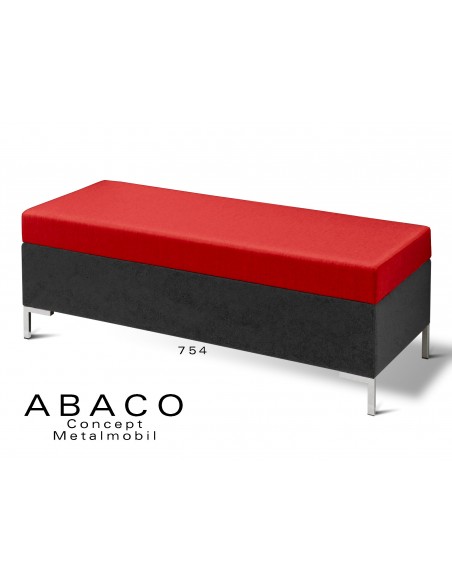 ABACO 754 - Banquette d'appoint ou simple module coussin assise rouge brique.
