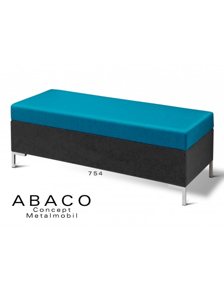 ABACO 754 - Banquette d'appoint ou simple module coussin bleu.