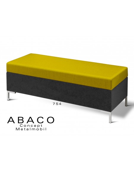 ABACO 754 - Banquette d'appoint ou simple module coussin d'assise vert/jaune.