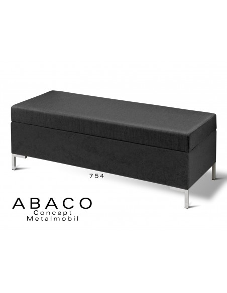 ABACO 754 - Banquette d'appoint ou simple module coussin d'assise noir.