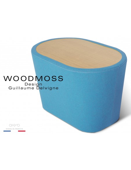 WOODMOSS tabouret ou table d'appoint de couleur bleue.