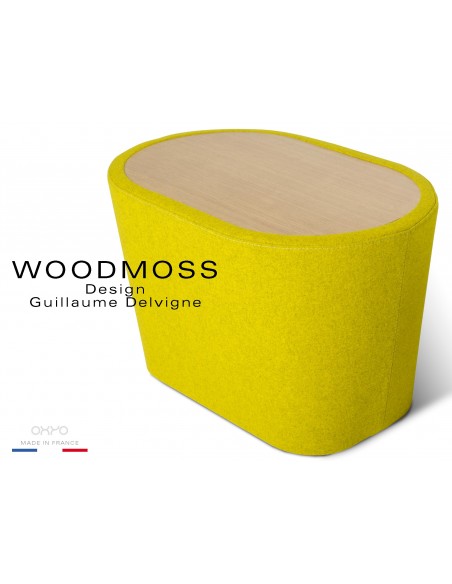 WOODMOSS tabouret ou table d'appoint, couleur jaune.