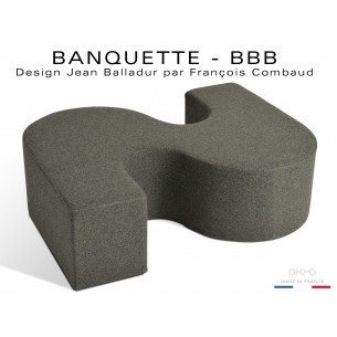 BANQUETTE-BBB module d'assise fantaisie ou "S", couleur anthracite.