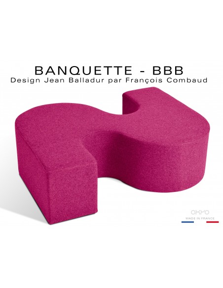 BANQUETTE-BBB module d'assise fantaisie ou "S", couleur fuschia.