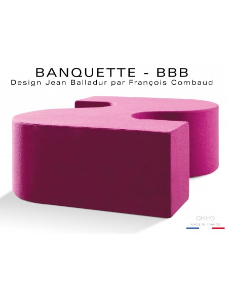 BANQUETTE-BBB module d'assise fantaisie ou "S", couleur fuschia.