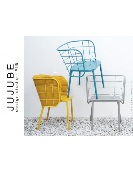 Collection JUJUBE chaise design structure acier peinture époxy pour extérieur