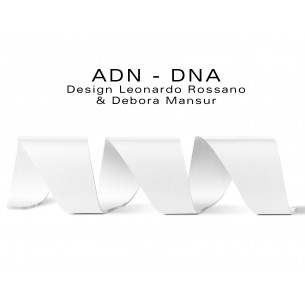 Banc d'attente 3 places - ADN aux formes hélicoïdales en contreplaqué finition peinture blanche