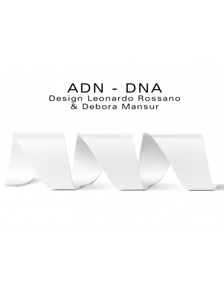 Banc d'attente 3 places - ADN aux formes hélicoïdales en contreplaqué finition peinture blanche