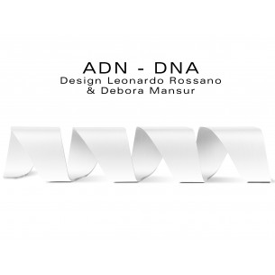 Banc d'attente 4 places - ADN aux formes hélicoïdales en contreplaqué finition peinture blanche RAL 9003