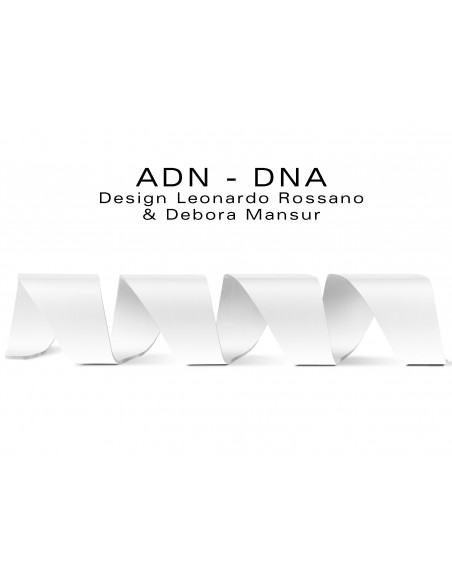 Banc d'attente 4 places - ADN aux formes hélicoïdales en contreplaqué finition peinture blanche RAL 9003