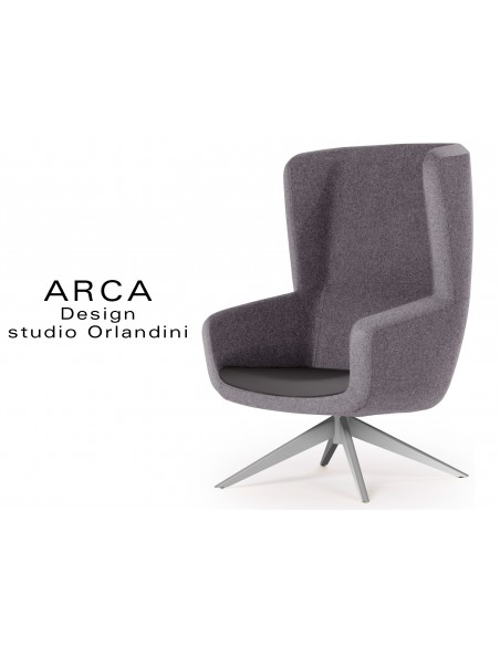 Fauteuil ARCA habillage 100% polyester, couleur gris clair, tissu "Radio" fabricant "FIDIVI"