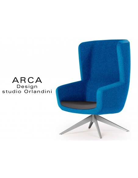 Fauteuil ARCA habillage 100% polyester, couleur bleu clair, tissu "Radio" fabricant "FIDIVI"