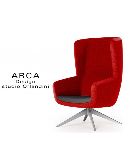 Fauteuil ARCA habillage 100% polyester, couleur bordeaux, tissu "Radio" fabricant "FIDIVI"