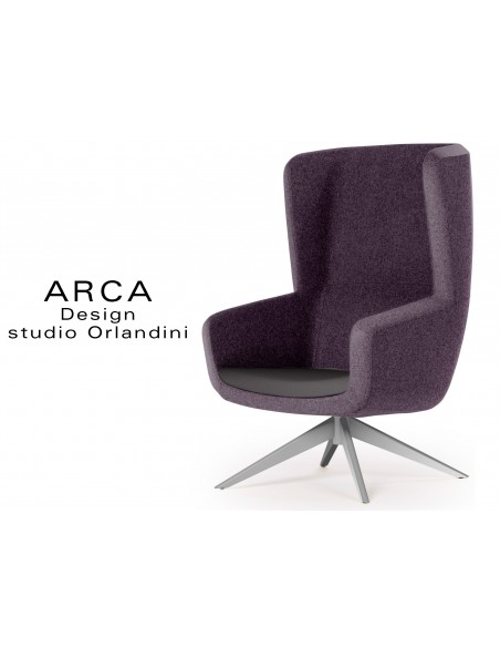 Fauteuil ARCA habillage 100% polyester, couleur gris foncé, tissu "Radio" fabricant "FIDIVI"