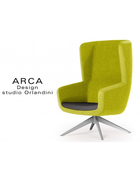 Fauteuil ARCA habillage 100% polyester, couleur vert, tissu "Radio" fabricant "FIDIVI"