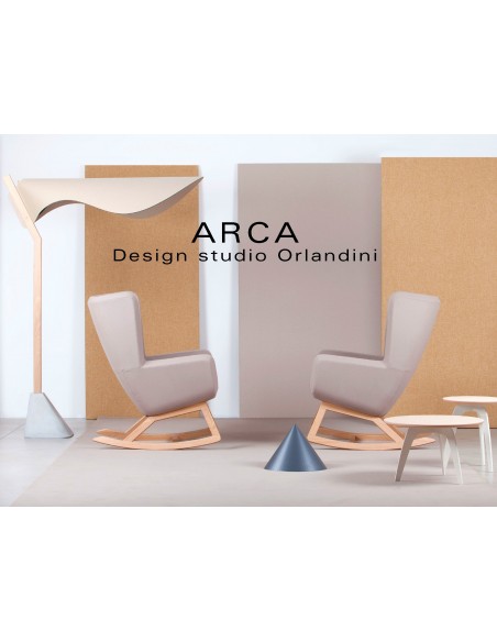Fauteuil ARCA pour les espaces d'accueil et lounge habillage 100% laine