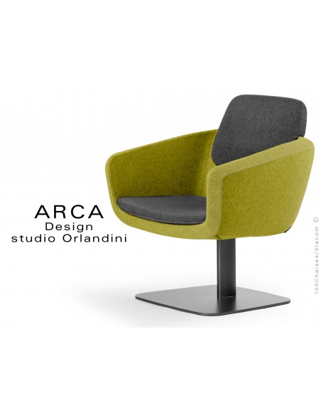 Fauteuil ARCA habillage 100% laine tissu "Blazer" couleur vert Ulster