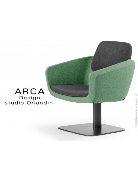 Fauteuil ARCA habillage 100% laine tissu "Blazer" couleur vert Lancaster