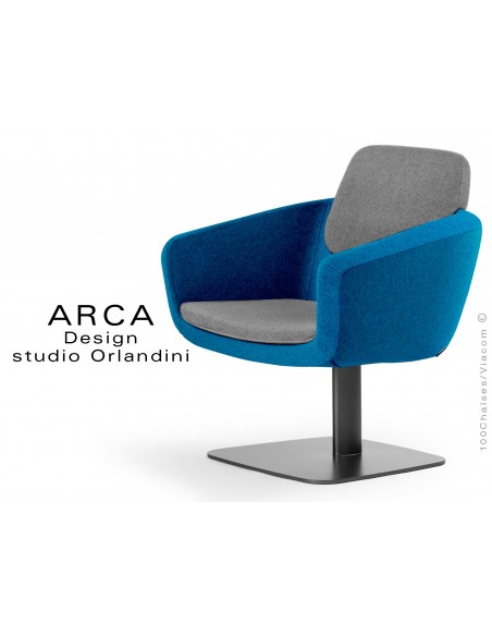 Fauteuil ARCA habillage 100% polyester tissu "Radio" couleur bleu clair