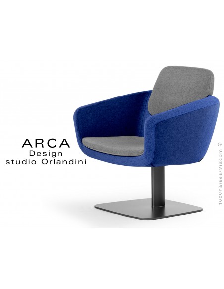 Fauteuil ARCA habillage 100% polyester tissu "Radio" couleur bleu foncé