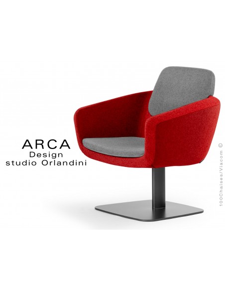 Fauteuil ARCA habillage 100% polyester tissu "Radio" couleur bordeaux