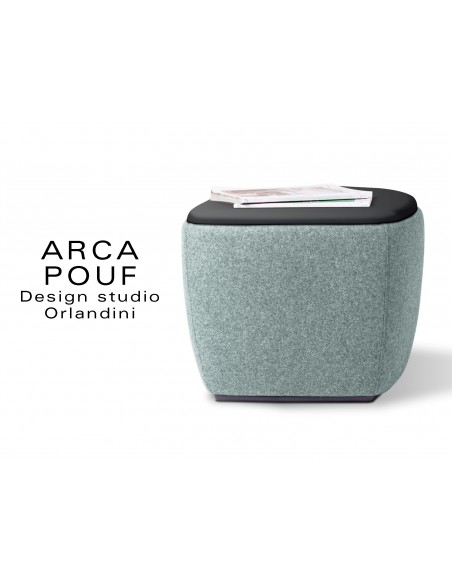 ARCA pouf, tabouret ou petite table d'appoint, garnie de mousse, habillage tissu BLAZER, fabricant Camira.