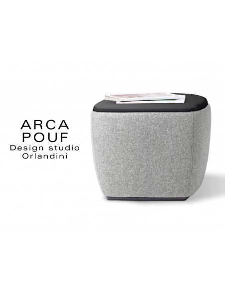 ARCA pouf, tabouret ou table d'appoint couleur gris clair Silverdale