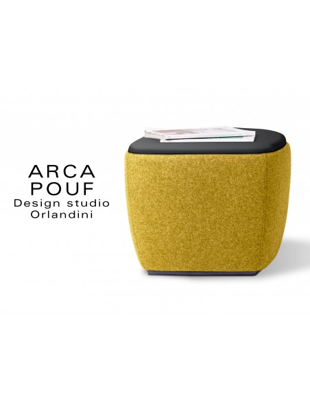 ARCA pouf, tabouret ou table d'appoint couleur jaune Dunhurst