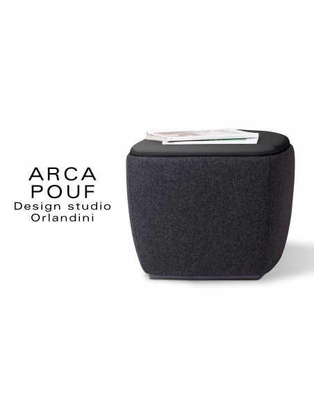 ARCA pouf, tabouret ou table d'appoint couleur noir Kingsmead