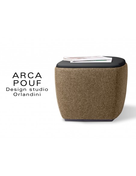 ARCA pouf, tabouret ou table d'appoint couleur taupe Trevelyan