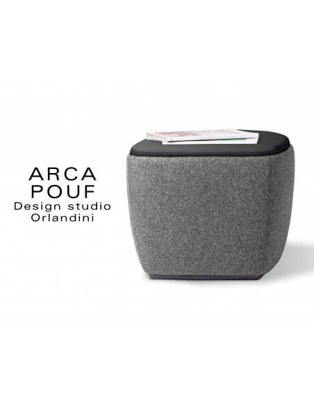 ARCA pouf, tabouret ou table d'appoint couleur gris foncé Aberlour