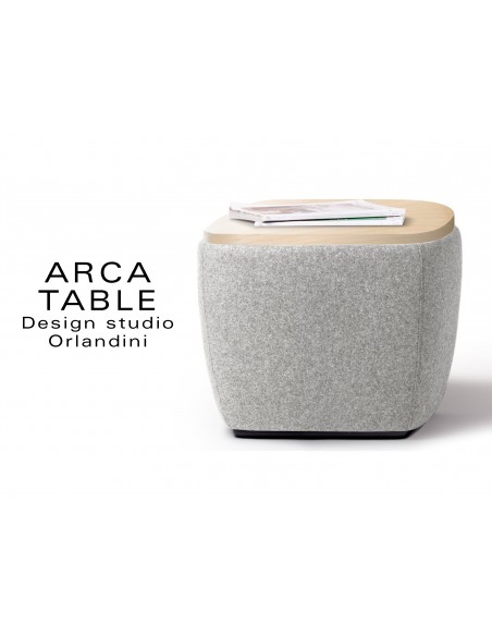 ARCA pouf ou table d'appoint habillage couleur gris clair Silverdale.