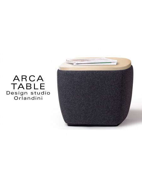 ARCA pouf ou table d'appoint habillage couleur noir Kingsmead.