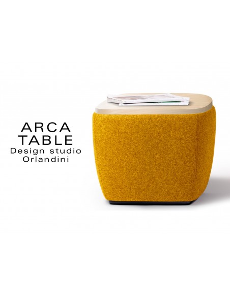 ARCA pouf ou table d'appoint habillage couleur orange Wesley.