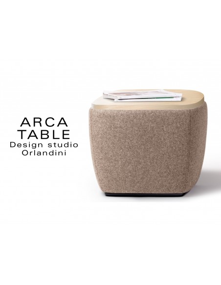ARCA pouf ou table d'appoint habillage couleur sable St-Andrews.