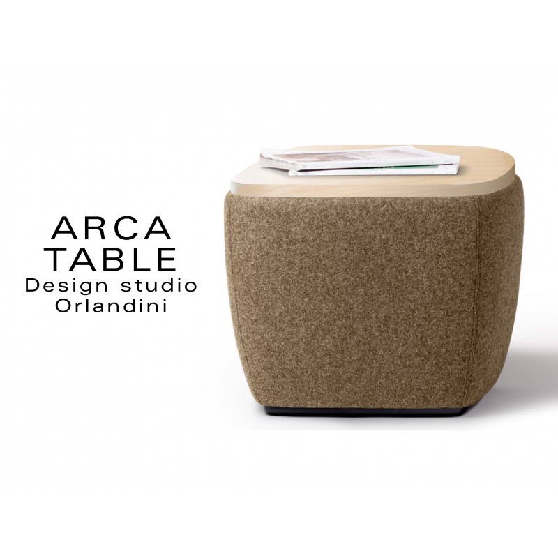 ARCA pouf ou table d'appoint habillage couleur taupe Trevelyan.