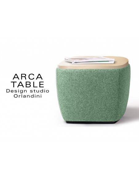 ARCA pouf ou table d'appoint habillage couleur vert clair Lancaster.