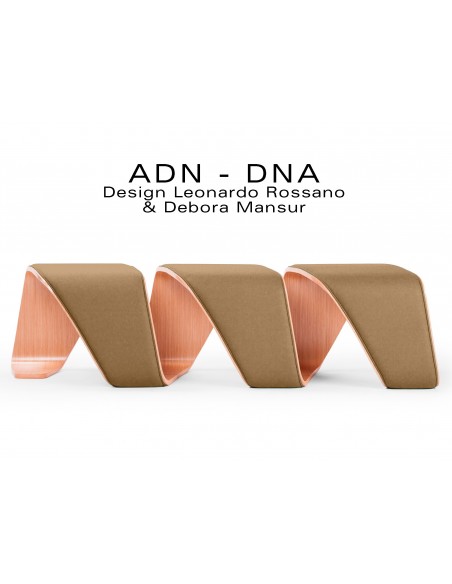Banc d'attente 3 places - ADN, placage chêne naturel, habillage tissu Urban 100% polyester, couleur Bench
